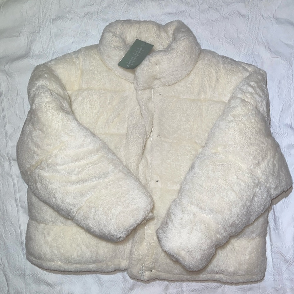 H&M White Puffer Jacket - Large - Picture 3 of 4